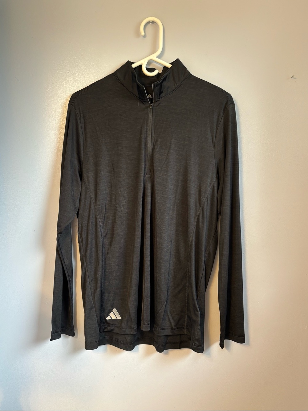 Adidas Women's Golf Lightweight 1/4 Zip Pullover Jacket Black Heather 2XL
